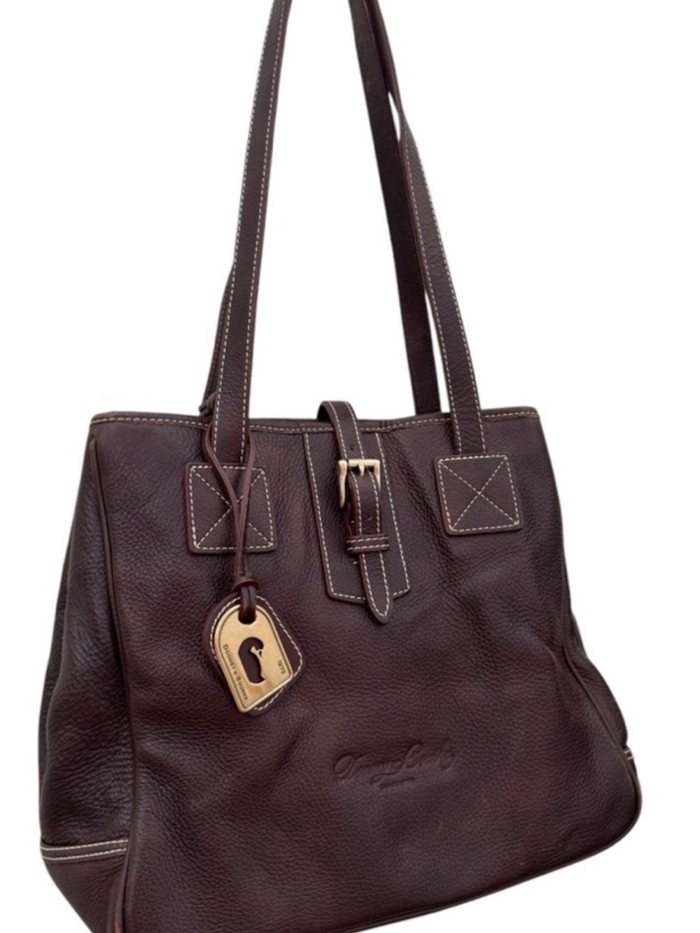 Dooney and Bourke, large Italian pebbled leather shoulder bag. NWOT - Picture 2 of 12